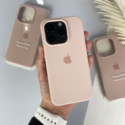 Силіконовий чохол на Айфон 15 Pro із закритим низом. Silicone Case iPhone 15 Pro Бежевий (19)