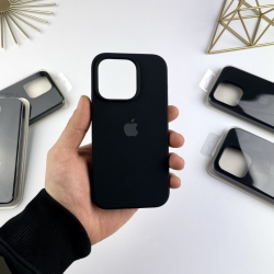 Силіконовий чохол на Айфон 14 Про Макс із закритим низом. Silicone Case for iPhone 14 Pro Max Чорний (18)