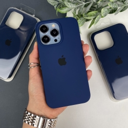 Силіконовий чохол на Айфон 14 Про Макс із закритим низом. Silicone Case for iPhone 14 Pro Max Кобальтовий синій (36)