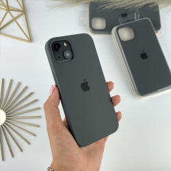 Силіконовий чохол на Айфон 15 Плюс із закритим низом. Silicone Case for iPhone 15 Plus Сірий (15)