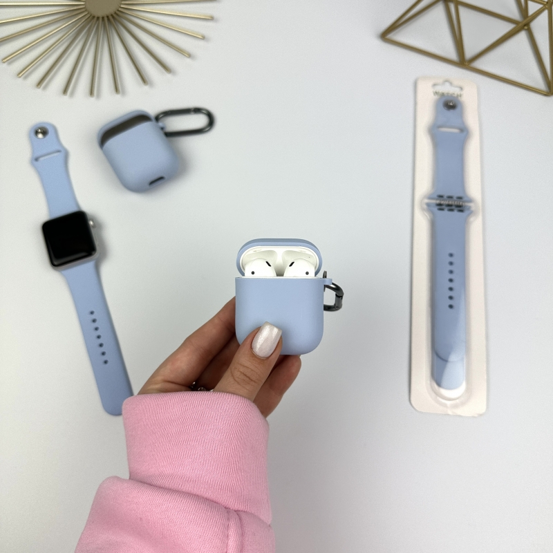 Силіконовий чохол для AirPods 1/2 Блакитний (5)