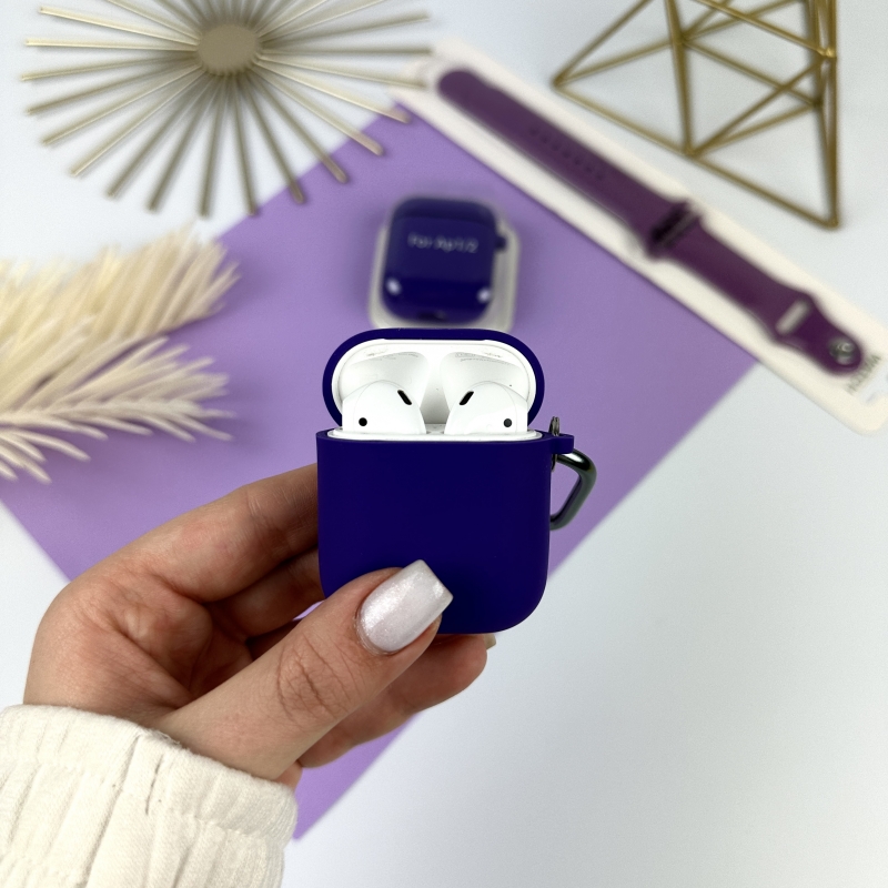 Силиконовый чехол для AirPods 1/2  Фиолетовый (43)