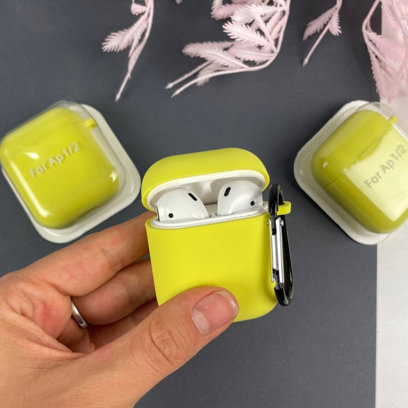 Силиконовый чехол для AirPods 1/2  Желтый (4)