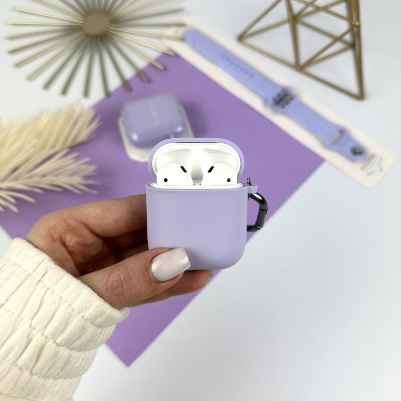 Силіконовий чохол для AirPods 1/2 Лавандовий (39)