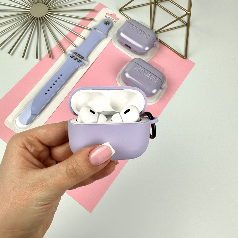 Силиконовый чехол для AirPods Pro 2 Лавандовый (39)