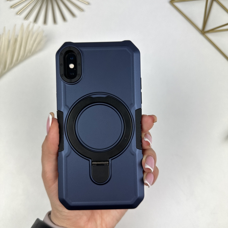 Протиударний чохол для iPhone X/Xs Темно-синій (8)