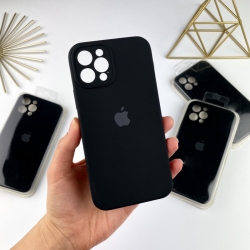 Силиконовый чехол c закрытыми камерами на iPhone 13 Pro Черный (18)