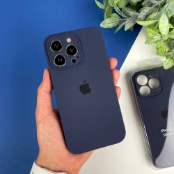 Силиконовый чехол c закрытыми камерами на iPhone 13 Pro Темно-синий (8)