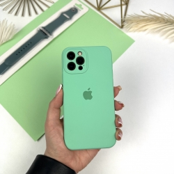 Силиконовый чехол c закрытыми камерами на iPhone 14 Pro Ярко-бирюзовый (47)