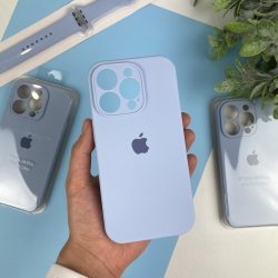 Силиконовый чехол c закрытыми камерами на iPhone 14 Pro Голубой (5)