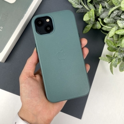 Leather Case with MagSafe for iPhone 13. Шкіряний кейс для iPhone 13 Світло-зелений