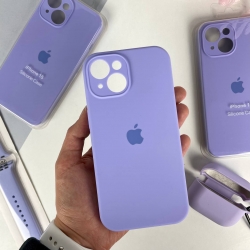 Силіконовий чохол на Айфон 15 c закритим низом та камерами | iPhone 15 Лавандовий (39)