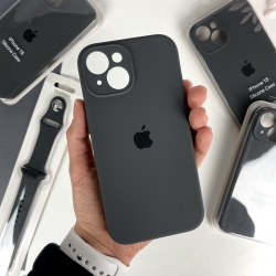 Силіконовий чохол на Айфон 15 c закритим низом та камерами | iPhone 15 Сірий (15)