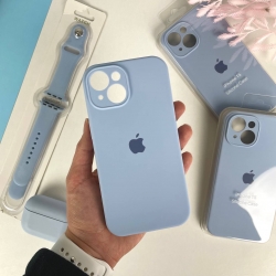Силіконовий чохол на Айфон 15 c закритим низом та камерами | iPhone 15 Блакитний (5)