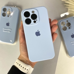 Силіконовий чохол на Айфон 15 Pro c закритим низом та камерами | iPhone 15 Pro Блакитний (5)