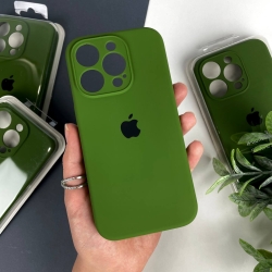 Силіконовий чохол на Айфон 15 Pro c закритим низом та камерами | iPhone 15 Pro Зелений (45)