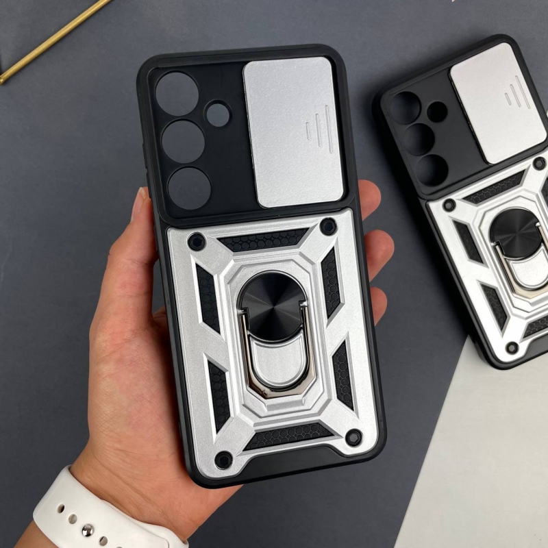 Противоударный чехол на Samsung Galaxy S24 Plus Серебряный 