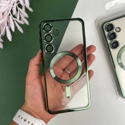 Чохол із MagSafe Color Silicone Case з MagSafe для Samsung S24 Plus Зелений