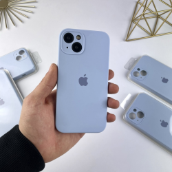 Силіконовий чохол на Айфон 14 c закритим низом та камерами | iPhone 14 Блакитний (5)