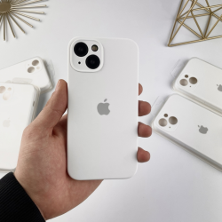Силіконовий чохол на Айфон 14 c закритим низом та камерами | iPhone 14 Білий (9)