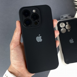 Силіконовий чохол на Айфон 15 Pro Max c закритим низом та камерами | iPhone 15 Pro Max Чорний (18)
