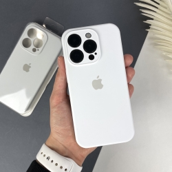Силіконовий чохол на Айфон 15 Pro Max c закритим низом та камерами | iPhone 15 Pro Max Білий (9)