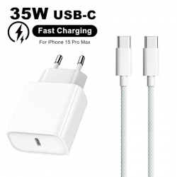 Зарядний пристрій 35Вт USB-C Power Adapter + кабель Lightning 