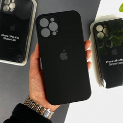 Силіконовий чохол із закритими камерами на iPhone 12 Pro Max  Чорний (18)