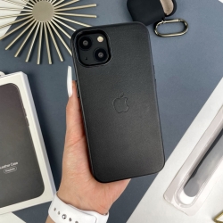 Leather Case with MagSafe для iPhone 14. Шкіряний кейс для iPhone 14 Чорний