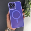 Матовий чохол TPU+PC з захисними лінзами Magnetic Camera Lens with Magsafe для iPhone 13 Pro Max Лавандовий