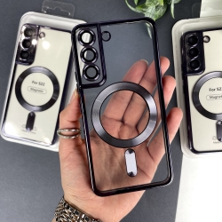 Чехол с MagSafe Color Silicone Case with MagSafe for Samsung S22 Фиолетовый