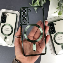 Чехол с MagSafe Color Silicone Case with MagSafe for Samsung S22 Зеленый