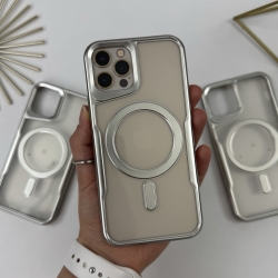 Чехол с MagSafe для Айфон 12 и 12 Про. Case for iPhone 12 и 12 Pro Esthetic Серебряный 