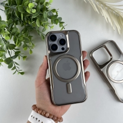 Чохол з MagSafe для Айфон 16 Про. Case for iPhone 16 Pro Esthetic Сірий